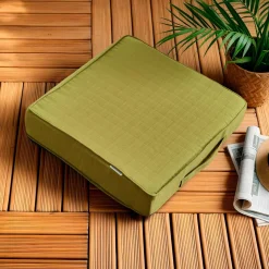 Accessoires Et Coussins|Coussin Déco D'Extérieur|EMINZA Coussin de sol extérieur déhoussable (45 x 45 cm) Sunset Vert olive