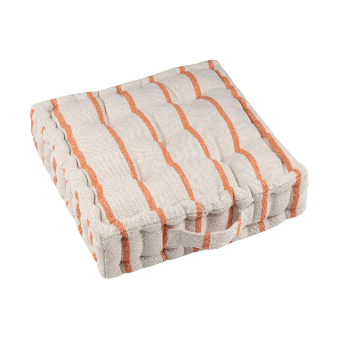 Coussin Déco D'Extérieur|Coussin Déco D'Extérieur|EMINZA Coussin de sol extérieur toile de coton (45 x 45 cm) Ocealys Corail Orange