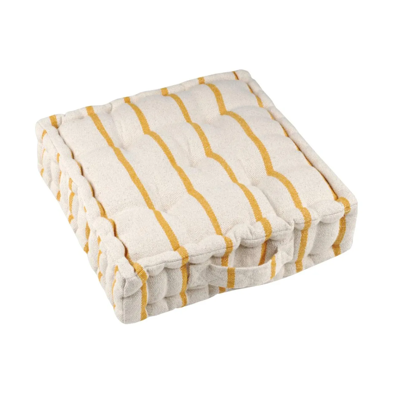 Coussin Déco D'Extérieur|Coussin Déco D'Extérieur|EMINZA Coussin de sol extérieur toile de coton (45 x 45 cm) Ocealys Jaune moutarde