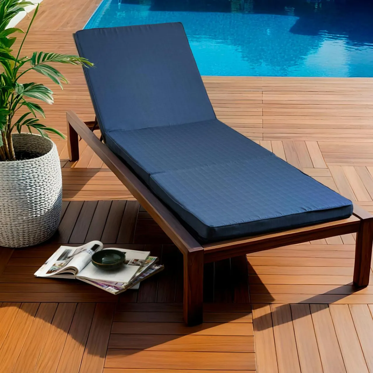 Coussin De Transat|Coussin De Transat Et Accessoire|EMINZA Coussin de transat déhoussable (190 x 60 cm) Sunset Bleu nuit