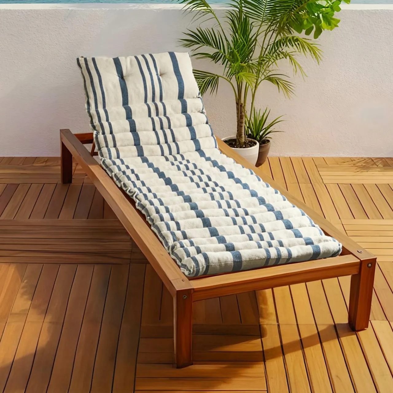 Coussin De Transat|EMINZA Coussin de transat enroulable (180 x 60 cm) Nautira Bleu marine