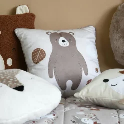 Coussin Et Plaid Enfant|Coussin Et Plaid Enfant|STOF Coussin enfant carré (40 x 40 cm) Gabin Taupe