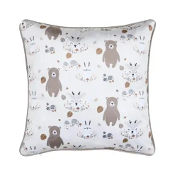 Coussin Et Plaid Enfant|Coussin Et Plaid Enfant|STOF Coussin enfant carré (40 x 40 cm) Gabin Taupe