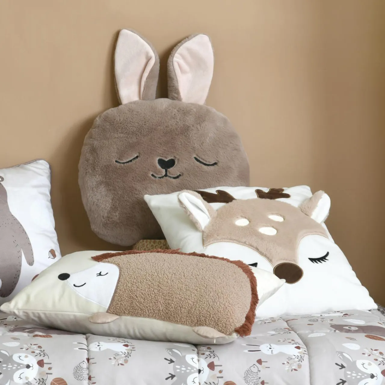 Coussin Et Plaid Enfant|Coussin Et Plaid Enfant|STOF Coussin enfant carré (40 x 40 cm) Gabin Beige