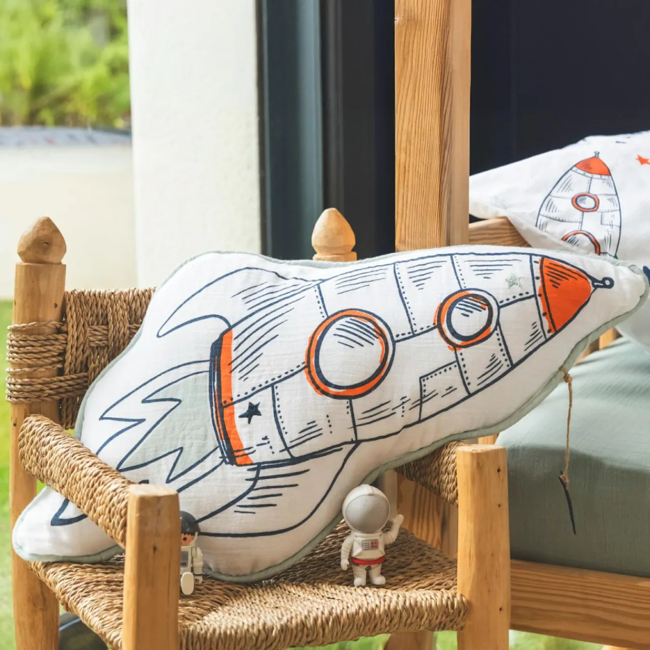 Coussin Et Plaid Enfant|Coussin Et Plaid Enfant|l'Effet Papillon Coussin enfant nuage coton (60 x 30 cm) Galaxie Blanc