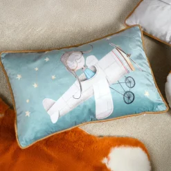 Coussin Et Plaid Enfant|Coussin Et Plaid Enfant|STOF Coussin enfant rectangulaire (30 x 50 cm) Ferdinand Vert