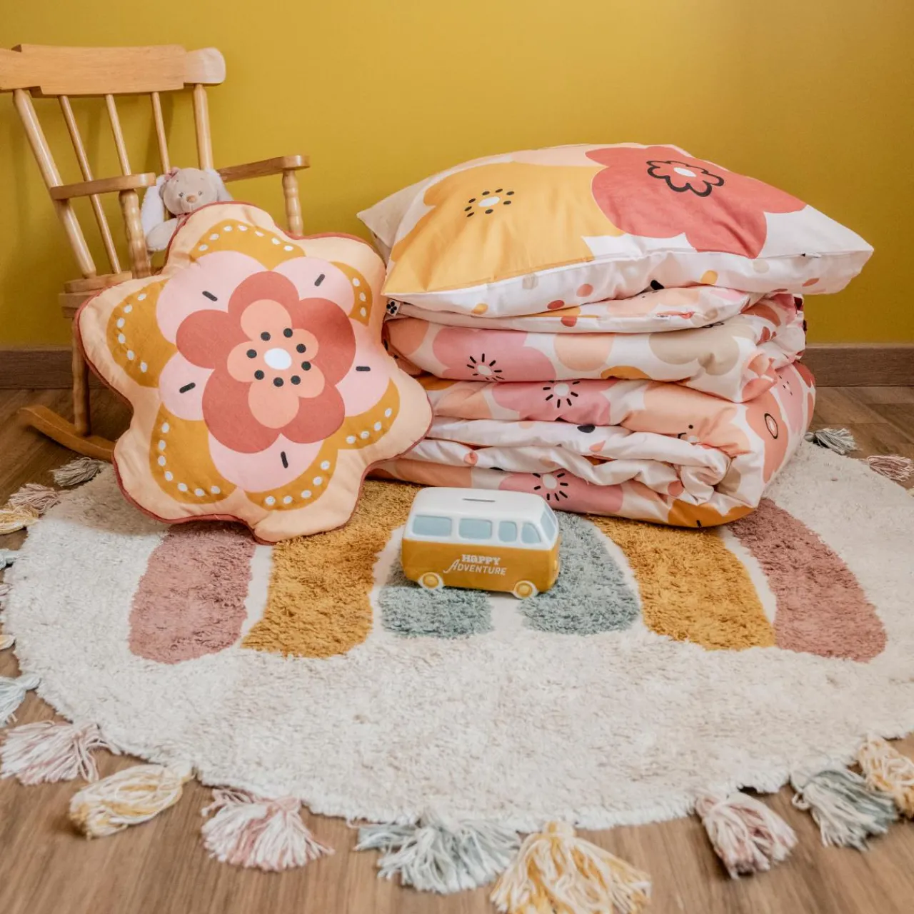 Coussin Et Plaid Enfant|Coussin Et Plaid Enfant|l'Effet Papillon Coussin enfant rond coton (47 x 45 cm) Barbotine Multicolore