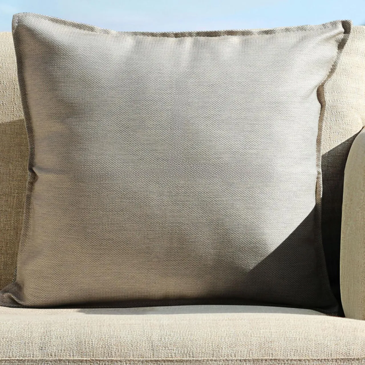 Accessoires Et Coussins|Coussin Déco D'Extérieur|MOBELLIA Coussin extérieur carré (45 x 45 cm) Kalena Beige