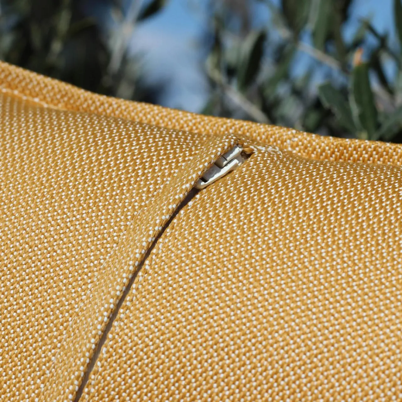 Accessoires Et Coussins|Coussin Déco D'Extérieur|MOBELLIA Coussin extérieur carré (45 x 45 cm) Boraé Ocre Jaune ocre