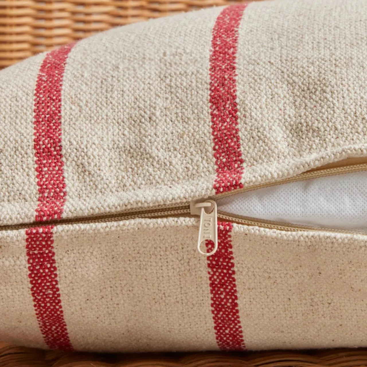 Coussin Déco D'Extérieur|Coussin Déco D'Extérieur|EMINZA Coussin extérieur carré toile de coton (50 x 50 cm) Ocealys Rouge