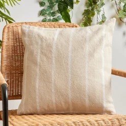 Coussin Déco D'Extérieur|Coussin Déco D'Extérieur|EMINZA Coussin extérieur carré toile de coton (50 x 50 cm) Ocealys Blanc