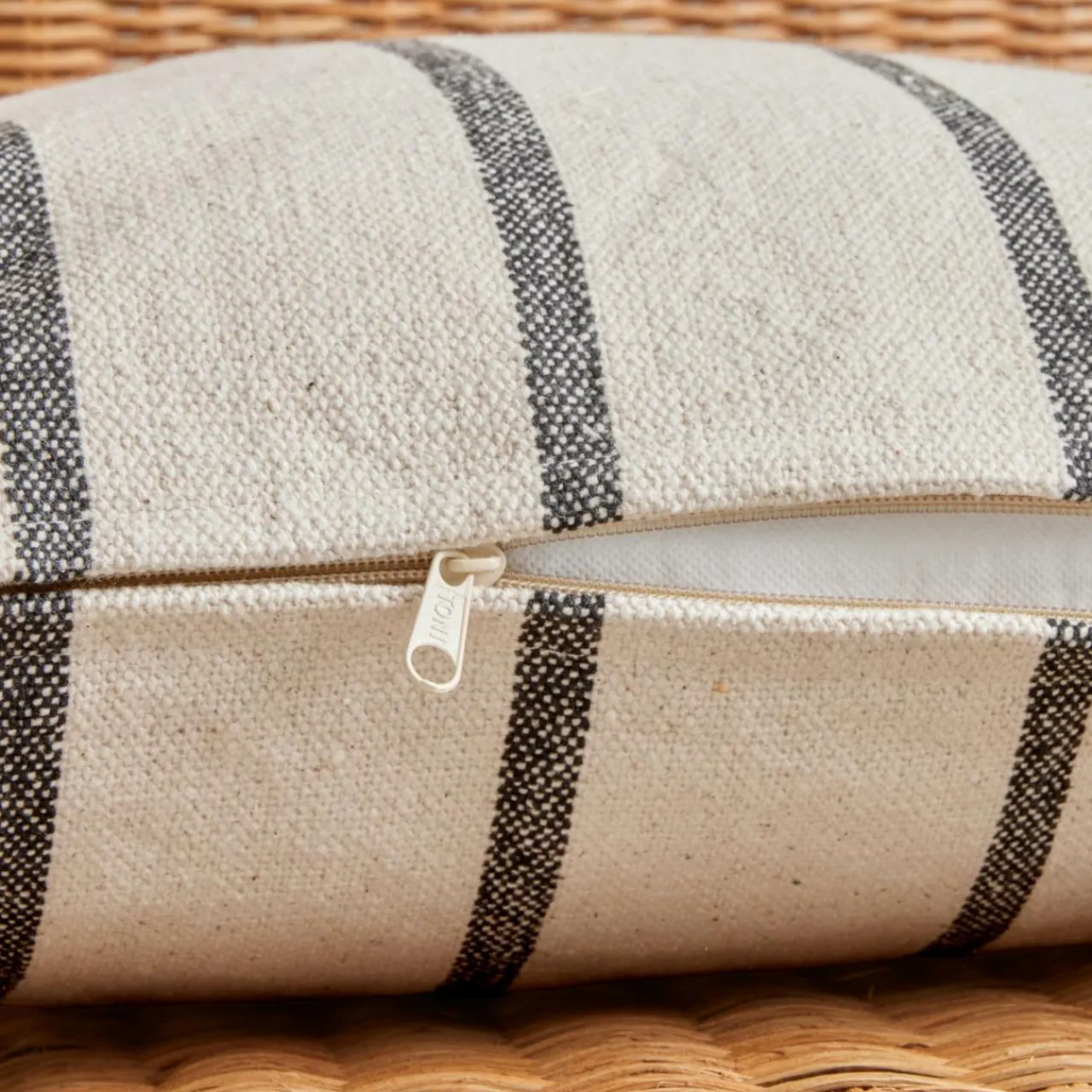 Coussin Déco D'Extérieur|Coussin Déco D'Extérieur|EMINZA Coussin extérieur carré toile de coton (50 x 50 cm) Ocealys Noir