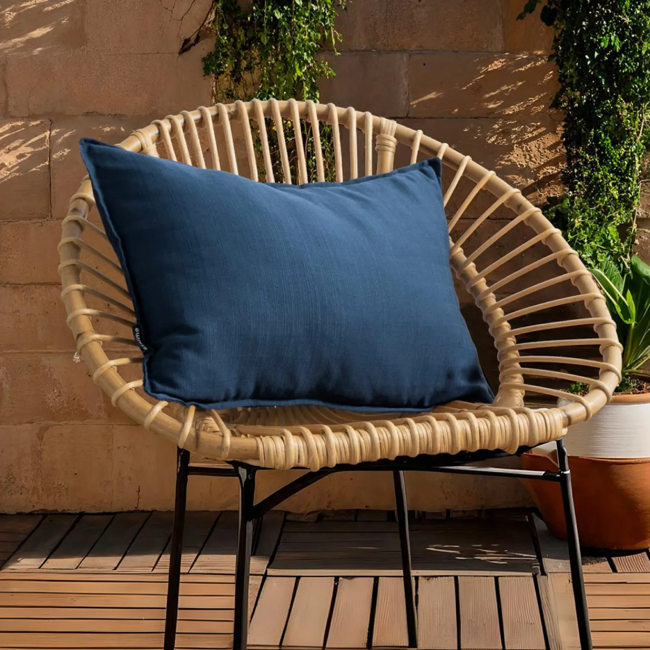 Accessoires Et Coussins|Coussin Déco D'Extérieur|EMINZA Coussin extérieur rectangulaire (40 x 60 cm) Sunset Bleu nuit