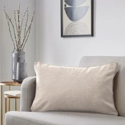 Coussin Et Housse|EMINZA Coussin rectangulaire (40 x 60 cm) Minuit Taupe