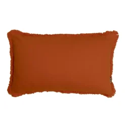 Coussin Et Housse|EMINZA Coussin rectangulaire coton (40 x 60 cm) Pixel franges Terracotta