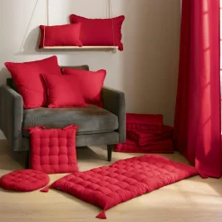 Coussin Et Housse|EMINZA Coussin rectangulaire coton (30 x 50 cm) Pixel Rouge