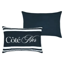 Coussin Et Housse|STOF Coussin Rectangulaire coton (40 x 60 cm) Bordemer Bleu marine