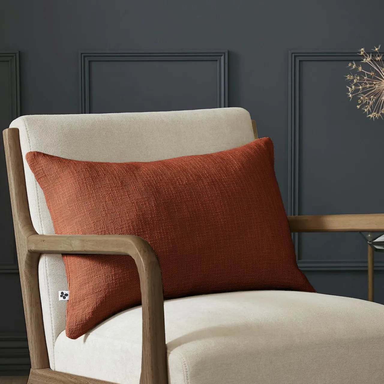 Coussin Et Housse|L'EFFET PAPILLON Coussin rectangulaire coton (40 x 60 cm) Sixtine Terracotta