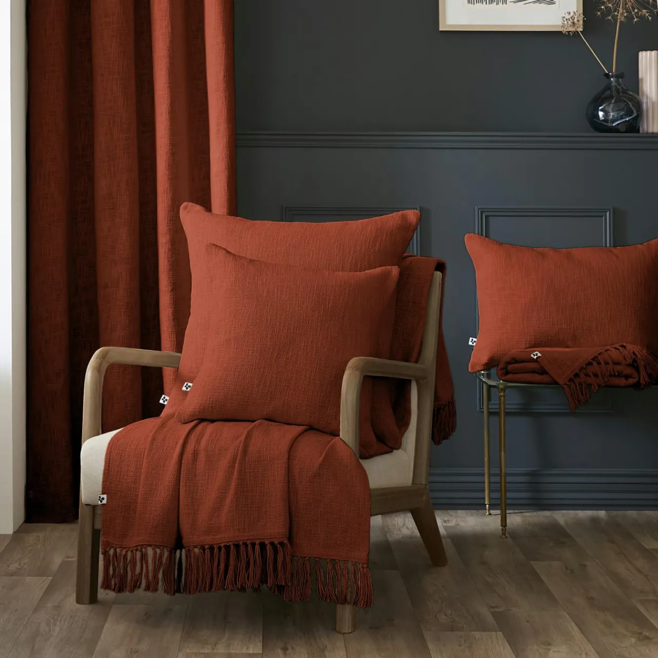 Coussin Et Housse|L'EFFET PAPILLON Coussin rectangulaire coton (40 x 60 cm) Sixtine Terracotta