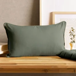 Coussin Et Housse|EMINZA Coussin rectangulaire coton (30 x 50 cm) Pixel Vert kaki