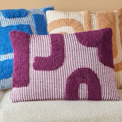 Coussin Et Housse|Atmosphera, cru017dateur d'intu017drieur Coussin rectangulaire coton (38 x 58 cm) Poppy Violet