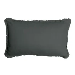 Coussin Et Housse|EMINZA Coussin rectangulaire coton (40 x 60 cm) Pixel franges Gris Anthracite