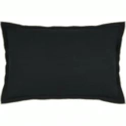 Coussin Et Housse|STOF Coussin rectangulaire coton (40 x 60 cm) Helios Noir