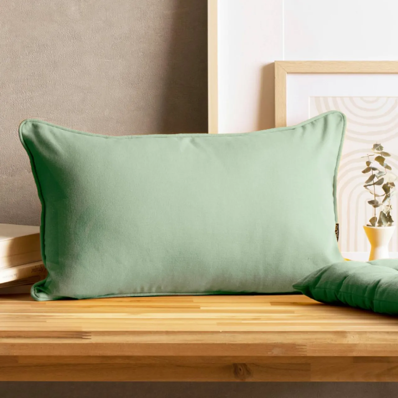 Coussin Et Housse|EMINZA Coussin rectangulaire coton (30 x 50 cm) Pixel Vert menthe