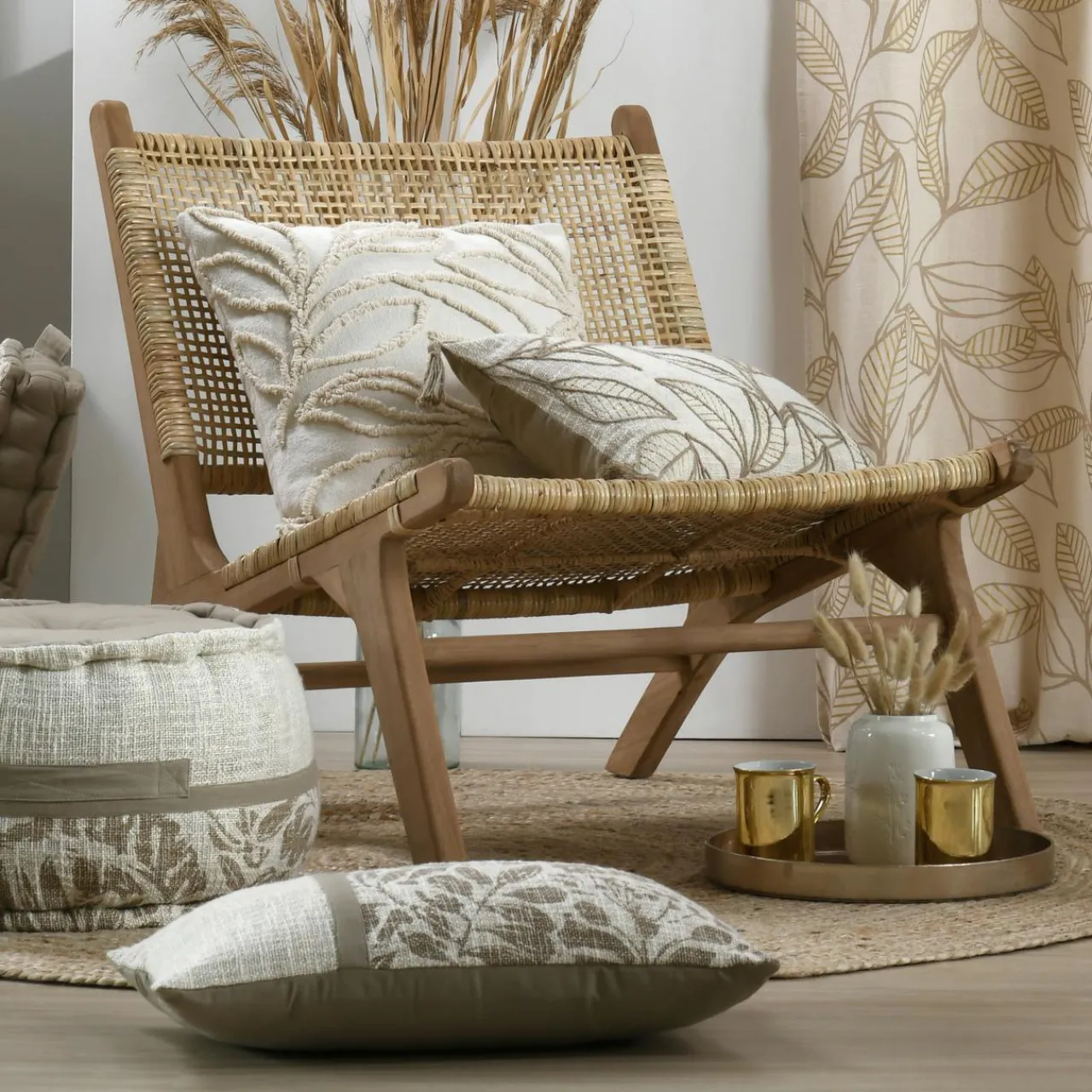 Coussin Et Housse|STOF Coussin rectangulaire coton (30 x 50 cm) Hemera Ecru Beige