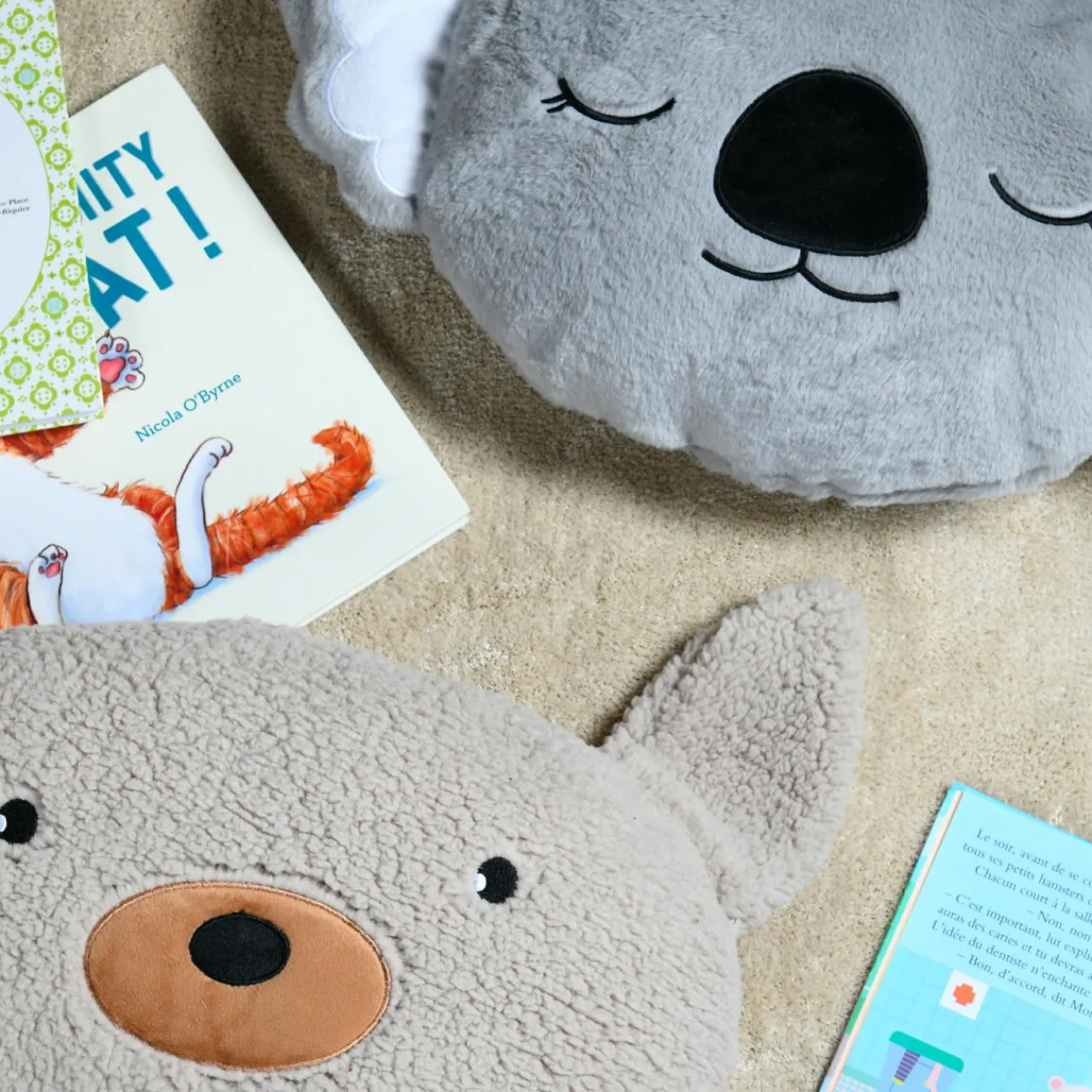 Coussin Et Plaid Enfant|Coussin Et Plaid Enfant|STOF Coussin rectangulaire enfant bouclette (30 x 50 cm) Minus Beige