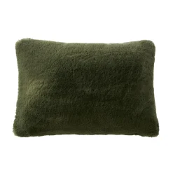 Coussin Et Housse|EMINZA Coussin rectangulaire fausse fourrure (40 x 60 cm) Finn Vert kaki