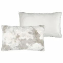 Coussin Et Housse|LOVELY CASA Coussin rectangulaire fausse fourrure (80 cm) Harald Beige