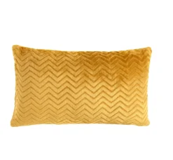Coussin Et Housse|EMINZA Coussin rectangulaire flanelle (40 x 60 cm) Zag Jaune moutarde
