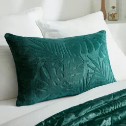 Coussin Et Housse|EMINZA Coussin rectangulaire flanelle (40 x 60 cm) Flore Vert