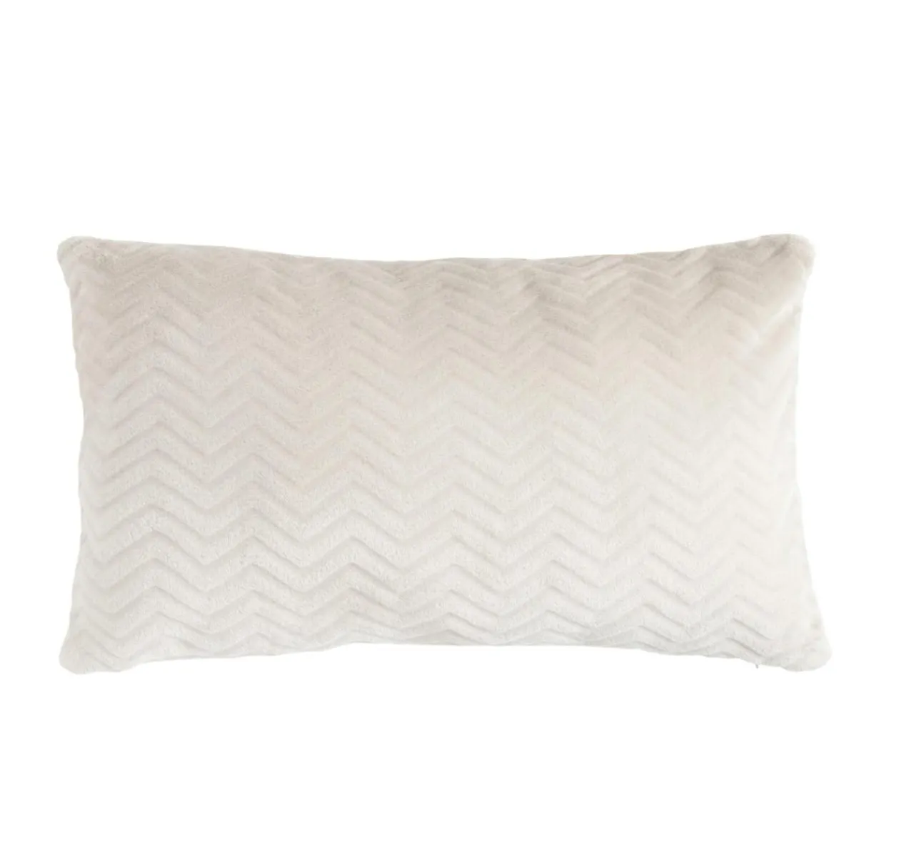 Coussin Et Housse|EMINZA Coussin rectangulaire flanelle (40 x 60 cm) Zag Ecru
