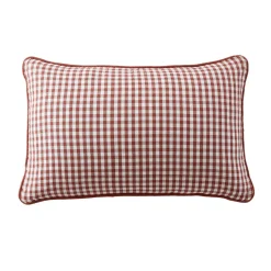 Coussin Et Housse|EMINZA Coussin rectangulaire gaze de coton (40 x 60 cm) Gaïa vichy Terracotta