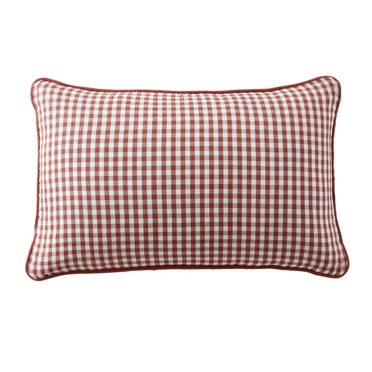 Coussin Et Housse|EMINZA Coussin rectangulaire gaze de coton (40 x 60 cm) Gaïa vichy Terracotta