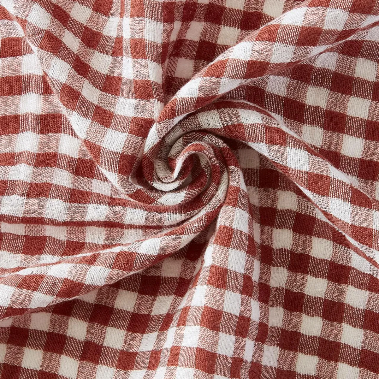 Coussin Et Housse|EMINZA Coussin rectangulaire gaze de coton (40 x 60 cm) Gaïa vichy Terracotta