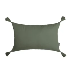 Coussin Et Housse|EMINZA Coussin rectangulaire gaze de coton (40 x 60 cm) Gaïa Vert romarin
