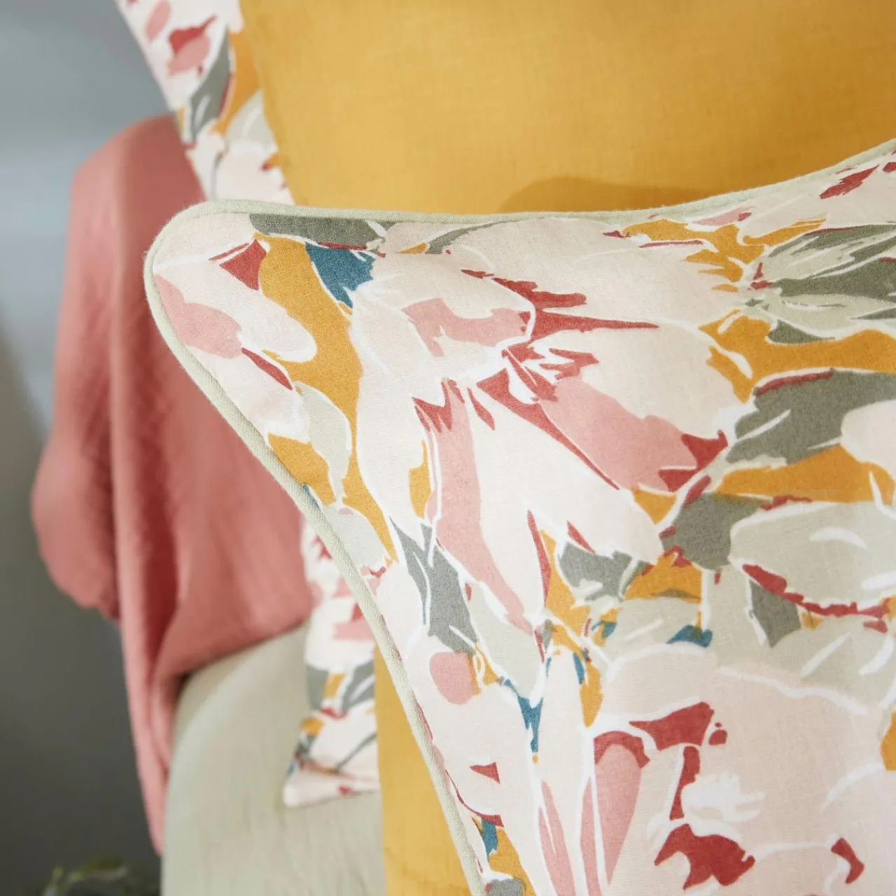 Coussin Et Housse|EMINZA Coussin rectangulaire gaze de coton (40 x 60 cm) April Multicolore