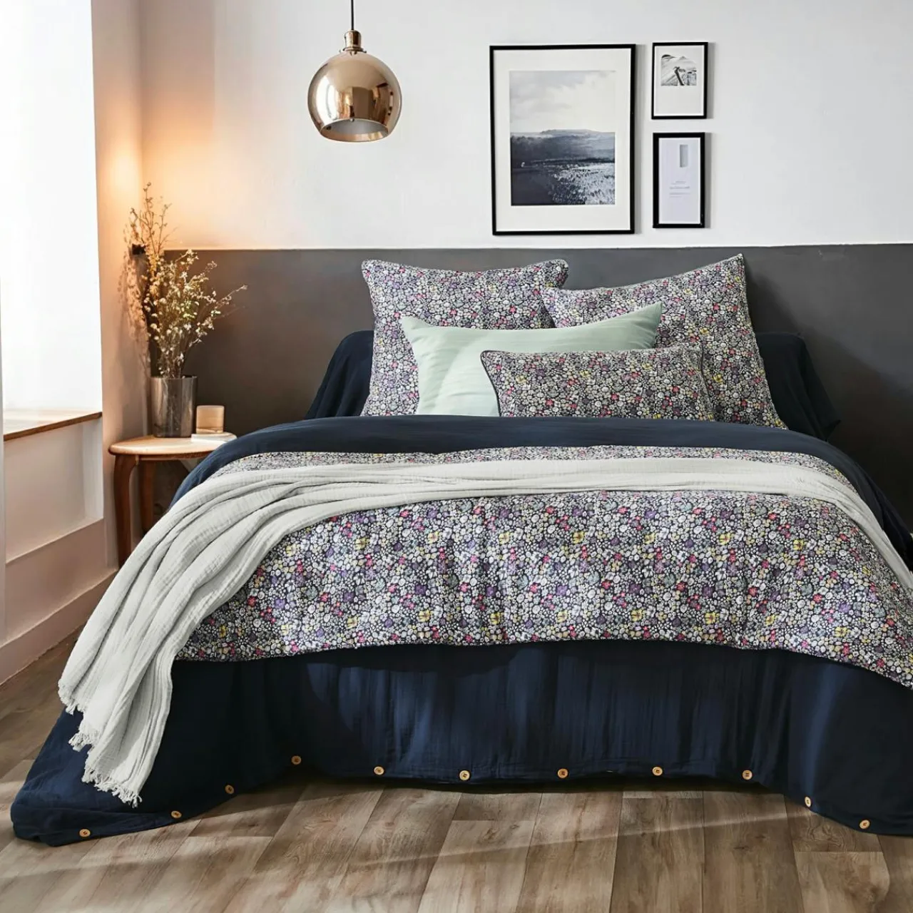 Coussin Et Housse|EMINZA Coussin rectangulaire gaze de coton (40 x 60 cm) Elya Violet