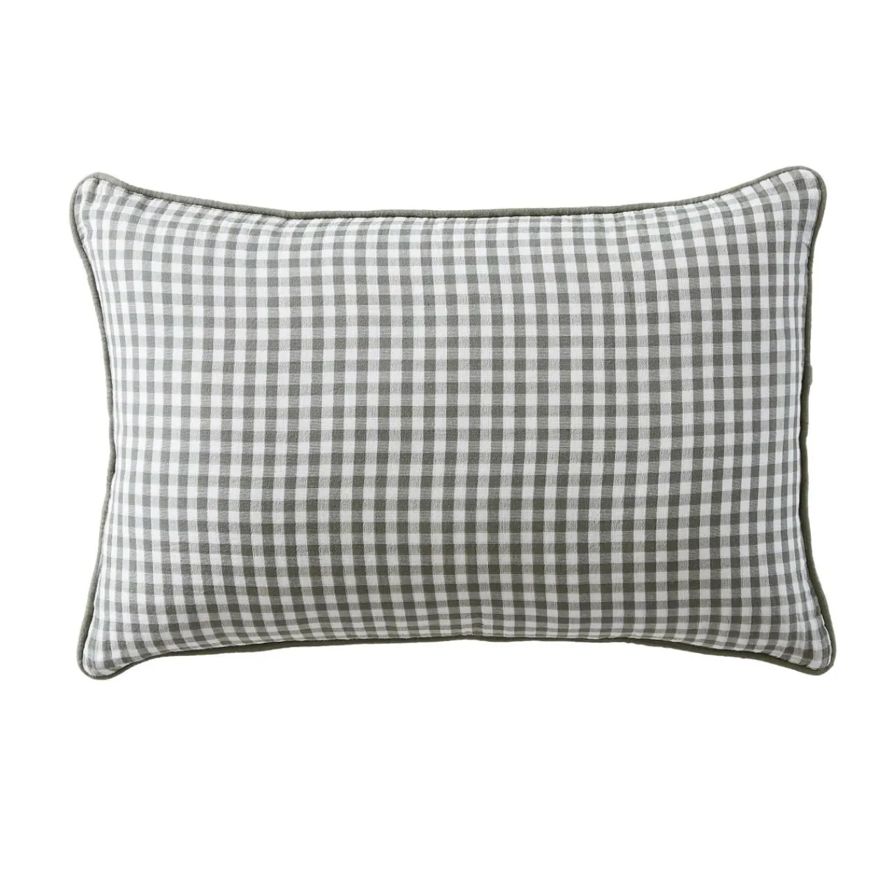 Coussin Et Housse|EMINZA Coussin rectangulaire gaze de coton (40 x 60 cm) Gaïa vichy Vert romarin