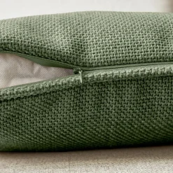 Coussin Et Housse|EMINZA Coussin rectangulaire tissé (40 x 60 cm) Alba Vert kaki