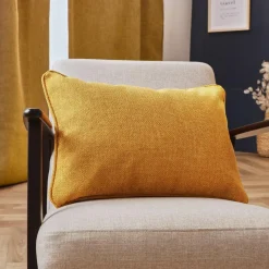 Coussin Et Housse|EMINZA Coussin rectangulaire tissé (40 x 60 cm) Alba Jaune moutarde