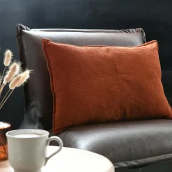 Coussin Et Housse|STOF Coussin rectangulaire velours (40 x 60 cm) Dandy Terracotta