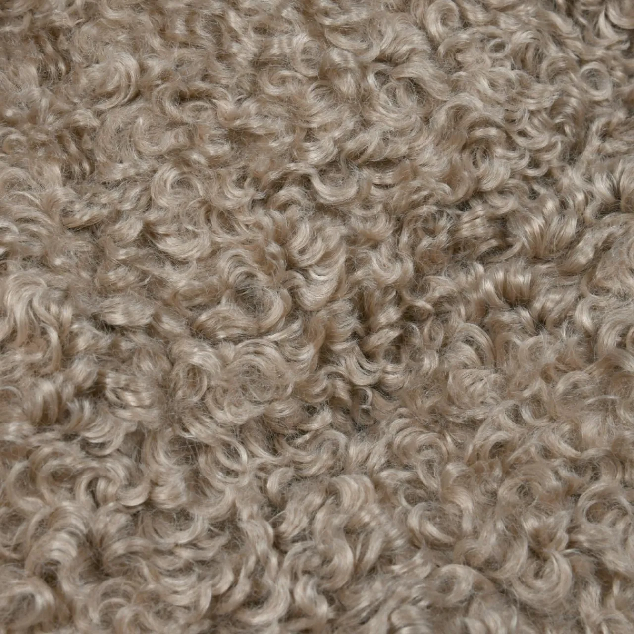 Coussin Et Housse|STOF Coussin rond bouclette (40 cm) Cosylife Taupe