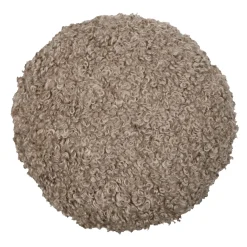 Coussin Et Housse|STOF Coussin rond bouclette (40 cm) Cosylife Taupe