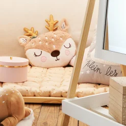 Coussin Et Plaid Enfant|Coussin Et Plaid Enfant|ATMOSPHERA Coussin rond enfant (30 cm) Tête de Biche Taupe