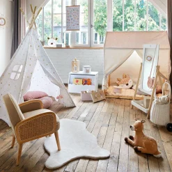 Coussin Et Plaid Enfant|Coussin Et Plaid Enfant|ATMOSPHERA Coussin rond enfant (30 cm) Tête de Biche Taupe