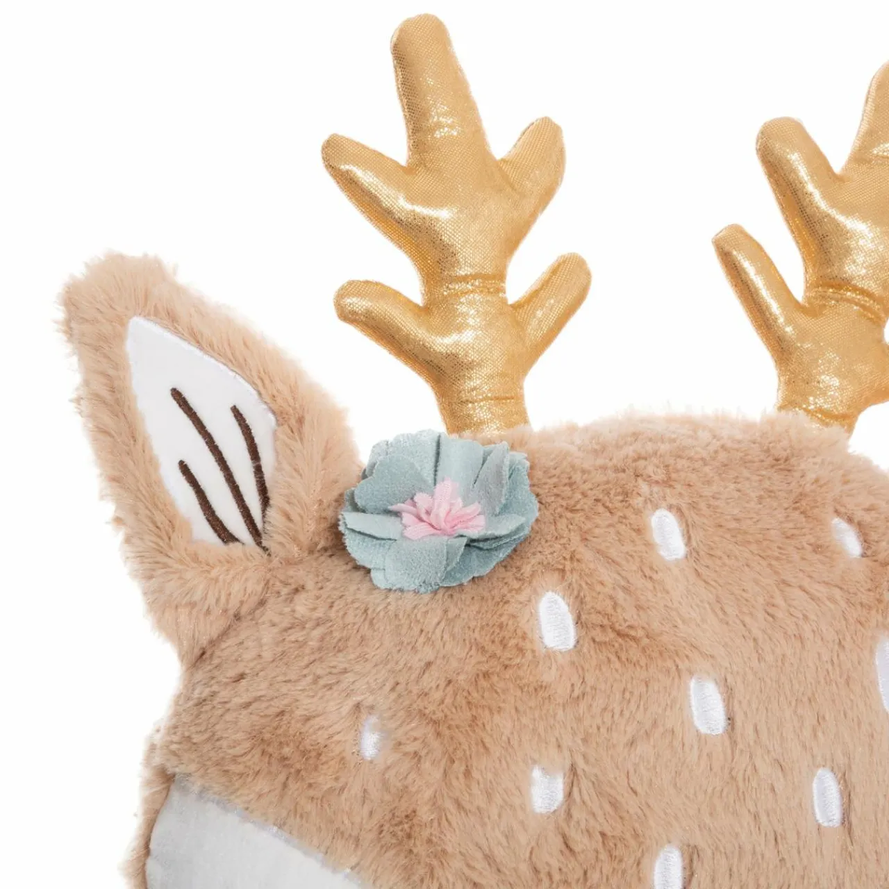 Coussin Et Plaid Enfant|Coussin Et Plaid Enfant|ATMOSPHERA Coussin rond enfant (30 cm) Tête de Biche Taupe